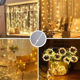 Luzes LED Cortina com Controle Remoto, Árvore De Natal, 8 Modos, Janela, Parede, Casa, Festa De Casamento, Decorações, 1Pc - Image 6