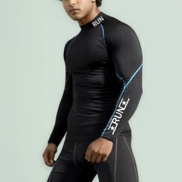 Correndo compressão t camisa de treinamento de ginásio dos homens camisas de secagem rápida camisetas de fitness musculação topos masculino esportes wear - Image 2