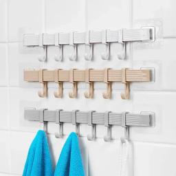 Multifuncional cozinha armazenamento gancho armário 6 gancho casa organizador rack de armazenamento despensa ferramentas peito toalhas cabide guarda-roupa rack - Image 5