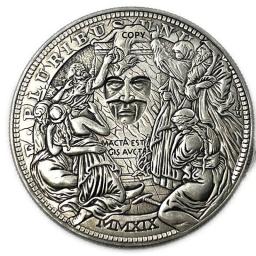 Moeda do desafio do mecanismo móvel, arte surpreendente, mudando a cara, Hobo Nickel, Morgan Dollar, presente criativo - Image 1