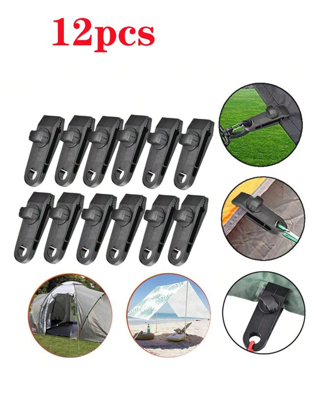 Clipe Multifuncional Para Barraca Fixa: Resistente ao Vento, Ideal Para Acampamento ao Ar Livre com Pano Oleado e Gancho Tubarão