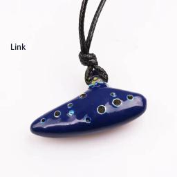 A lenda de zelda ocarina do tempo 12 buracos cerâmica alto c ocarina flauta azul inspirado tempo instrumento musical presentes colar - Image 6