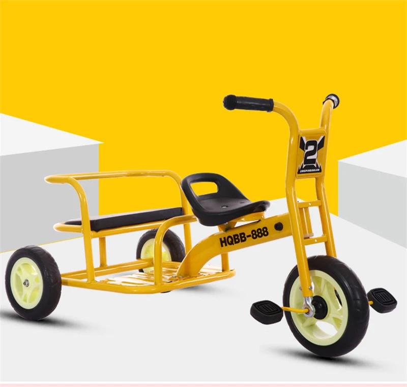 Triciclo de pedal duplo infantil, Triciclo para crianças, esportes ao ar livre, carrinho de criança, táxi, triciclo, triciclo para jardim de infância, 2-8 anos - Image 1