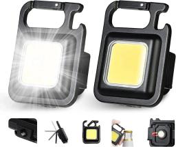 Multifuncional Mini Lanterna LED Chaveiro, Lâmpadas portáteis COB Camping, Carregamento USB, Luzes de trabalho, ao ar livre, Pesca, Caminhadas - Image 1