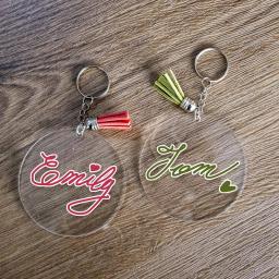 Acrílico Ornamentos Set com Clear Acrílico Círculo Discos com Buraco, DIY Chaveiro, Anel Chaveiro e Tassel, 40pcs - Image 6