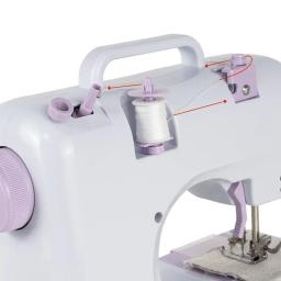 Portátil Mini elétrica mão costura Overlock máquina para iniciantes, inserção automática, 12-Needle Press Pedal - Image 6