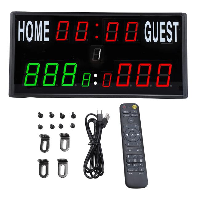 Placar Eletrônico LED Multifuncional 34.5cm para Esportes