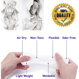 Modelagem argila macia para adereços Cosplay, DIY, escultura, relevo, modelagem espuma, branco, preto, alta densidade, ar Dries, moldável - Image 5