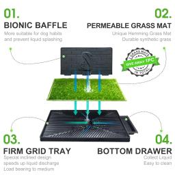 Almofadas de Treinamento de Grama Artificial com Pee Baffle, Alternativa Reutilizável para Cachorro, Caixa De Litter De Cão Portátil, Potty, 2 Pcs - Image 2