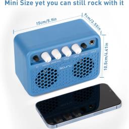 Caline Scuru recarregável amplificador de guitarra Bluetooth, Mini Amplificador, Combo para Desktop Practice, Dual Channel, fone de ouvido, 5W - Image 5