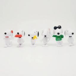 12 pçs snoopy modelo de desenho animado figuras de anime q brinquedos figural anime mercadoria bonecas decoração de carro crianças aniversário presentes de natal - Image 5