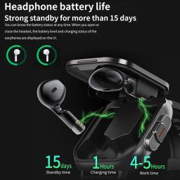 Esportes relógio inteligente sem fio, fone de ouvido bluetooth, chamando monitor de saúde, fitness registro, TWS, 2 em 1 - Image 5