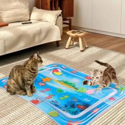 Tapete de água inflável espessado para pet, Playmat com peixe mar oceano tema, Brinquedo sensorial para gato e cachorro - Image 3