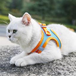 Arnês Refletivo e Trelas Conjunto para Animais de Estimação, Arnês Ajustável para Gatos e Cães Pequenos, Pug, Chihuahua, Acessórios Cat - Image 5