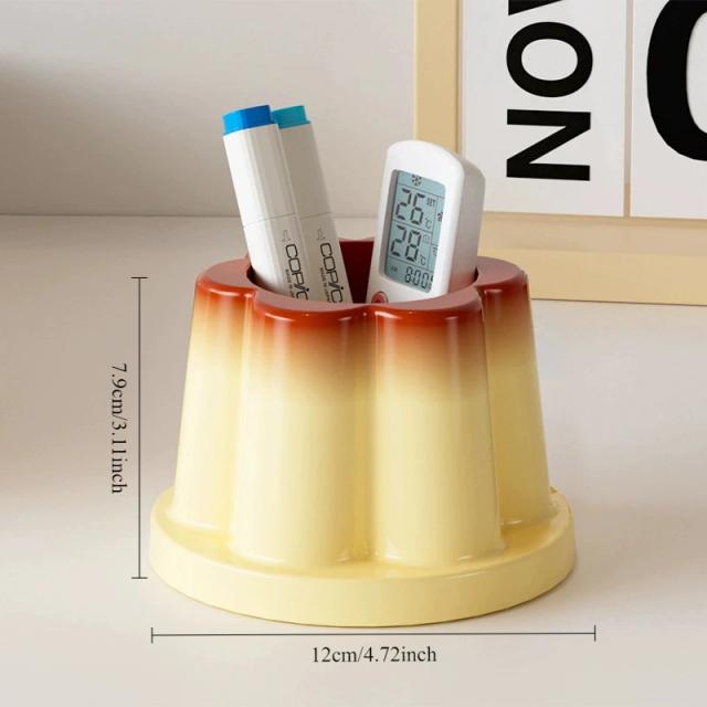 1pc criativo pudim caneta titular bonito pudim caneta titular presente de aniversário criativo desktop menina coração pequeno ornamento