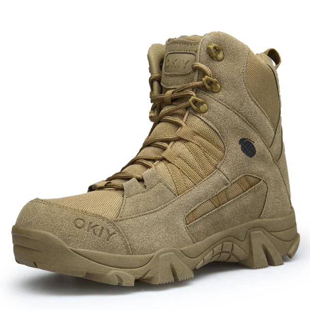 Botas de Couro Masculinas de Combate ao Ar Livre Mimilon - Tamanho 39-46