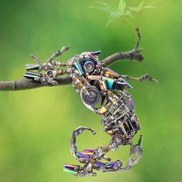 Kits modelo camaleão mecânico para adultos e crianças, quebra-cabeças 3D, brinquedo de montagem de metal, animais montam brinquedos - Image 4