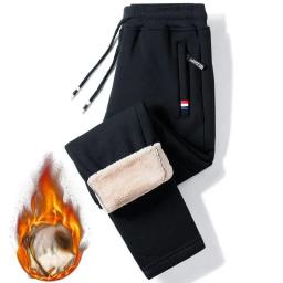 Calças engroçadas forrado de velo masculino, à prova de vento, confortável, respirável, durável, bolsos com zíper, moletom feito, manter quente, inverno - Image 4
