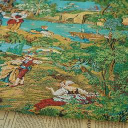 Tecido Jacquard de Fios Grossos Tingidos, Estilo Pintura a Óleo, Decorativo Clássico, Primavera e Outono, 45cm x 150cm - Image 2