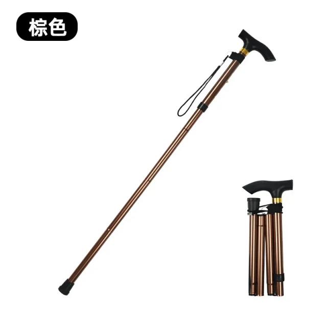 Bastão dobrável ajustável com ponta de borracha ideal para caminhadas, trekking e viagens