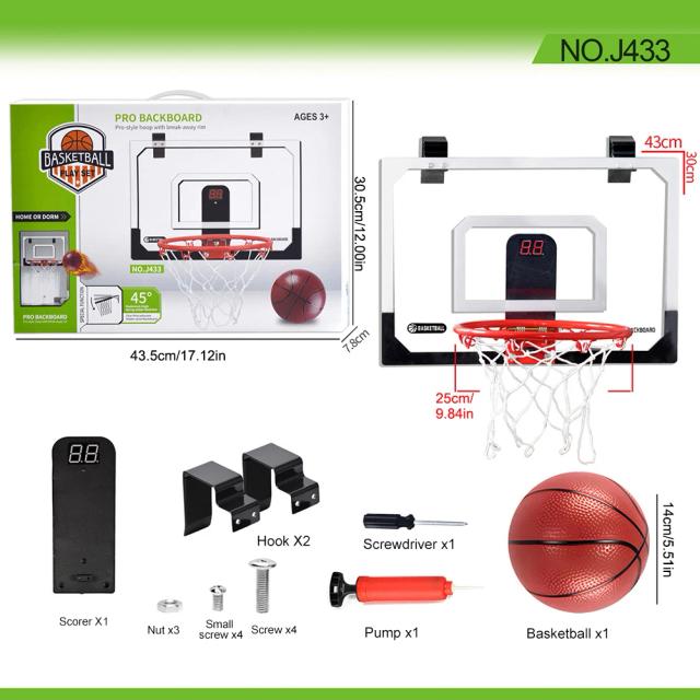 Set de Cesta de Basquete Indoor com Placard Eletrônico - Brinquedo Esportivo Ideal para Crianças e Adolescentes