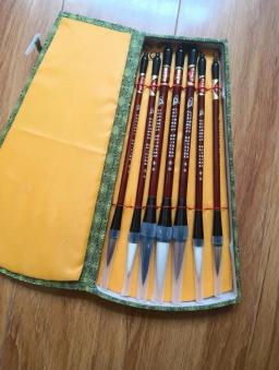 7 pçs chinês caligrafia pincéis conjunto com caneta caixa conjunto de escrita pincel ferramenta caligrafia tinta caligrafia arte pintura artesanato suprimentos - Image 3