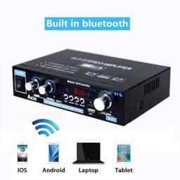 AK35 Amplificador HiFi Bluetooth Digital, Amplificador de Som, Suporte AMP, MP3 Channel 2.0, 110V-240V, Adequado para Casa, Carro, MAX 400W x 2 - Image 4