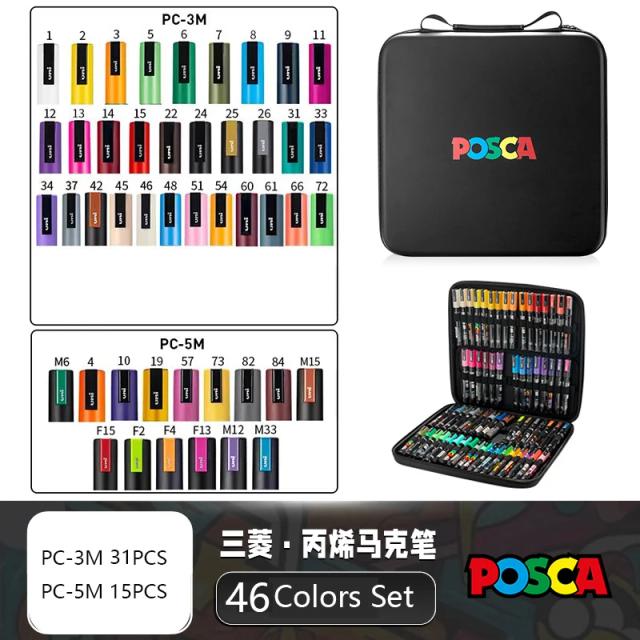 Organizador Posca para Marcadores e Canetas com 72 Buracos - Bolsa Dobrável Ideal para Pincéis de Pintura e Lápis de Cor