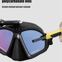 Profissional máscara de mergulho subaquático óculos de mergulho adequado para gopro pequena câmera de esportes all-seco revestimento óculos de mergulho - Image 4