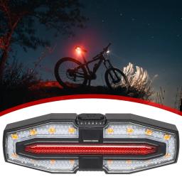 Luz traseira recarregável da bicicleta com sinais de giro, Luz traseira do ciclismo, Controle remoto sem fio, Luz traseira da bicicleta para a segurança - Image 5
