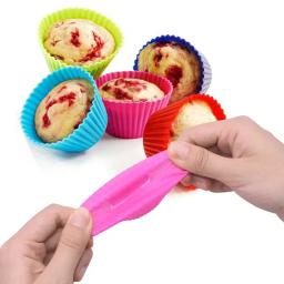 Round Silicone Cake Mold, Muffin e Cupcake Baking Moldes, Reutilizáveis DIY Bolo Decoração Ferramentas, Casamento e Decorações De Festa De Aniversário - Image 4