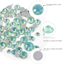 Pedras preciosas de opala mista, cristal de vidro com costas planas e enfeites de zircônia para decoração de arte de unhas - Image 2