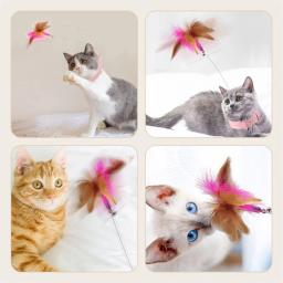 Brinquedos interativos para gatos, Quebra-plumas engraçadas, Vara com Bell, Coleira de animais, Gatinho Jogando Varinha, Brinquedos de treinamento para gatos, Suprimentos - Image 5
