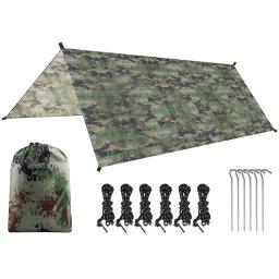 Barraca de acampamento ao ar livre camuflagem Fio de poliéster 210T Tarp portátil, impermeável, dobrável, ultra leve, equipamento de mochila piquenique - Image 2