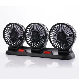Ventilador elétrico automotivo de três cabeças, ventilador silencioso para caminhão, SUV, RV, barraca, veículos automotivos, USB, 12V, 24V, 2 velocidades - Image 5
