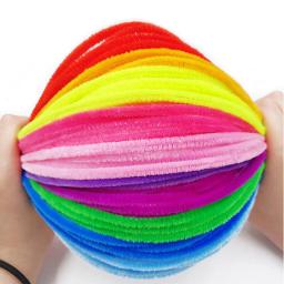 100 pçs 30cm fio torcido chenille hastes limpadores de tubulação criança vara de pelúcia tiras brinquedos educativos material artesanal diy artesanato suprimentos - Image 5
