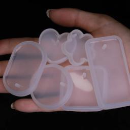 Chaveiro Pingente Silicone Mold Set, Crystal Epoxy Resin Mold, Pingentes Retangulares Redondos, DIY Fazer Jóias, 1 Pc, 6 Pcs, 10Pcs - Image 6