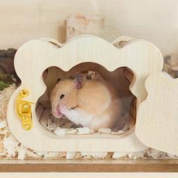 Esconderijo De Hamster De Madeira, Pequenos Animais, Cute Tiny Hideout, Pequenos Animais, Cabana, Woodland House, Decoração de Casas - Image 3