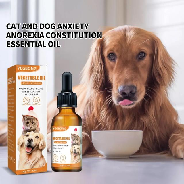 Mistura Orgânica de Gotas Calmantes para Aliviar a Ansiedade em Pets com Óleos Essenciais para Cães e Gatos, Promovendo Relaxamento e Saúde da Pele