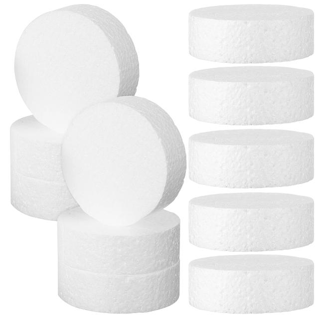 Conjunto de 18 Círculos de Espuma Redonda para Modelagem de Bolos - Discos Brancos 750x750x250cm para Artesanato