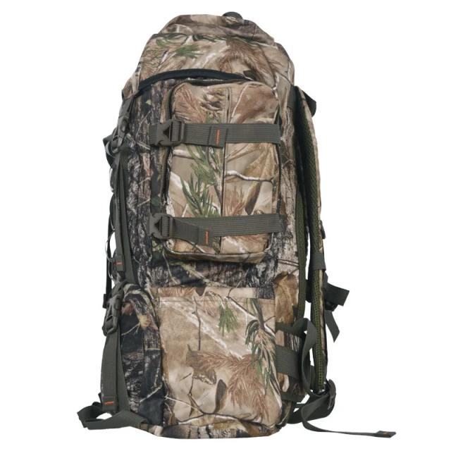 Mochila de Caça Camuflada para Homens com Capa de Chuva Impermeável - Bolsa de Caçador 60L a 80L em Tecido 600D