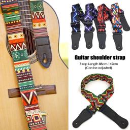 Correia da guitarra multi-cor cintos de guitarra baixo acústico acessórios de guitarra elétrica ajustável impressão colorida correias de guitarra de náilon - Image 2
