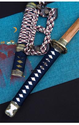 Espada samurai japonesa Katana Tachi, lâmina de madeira de wengué sólido de alta qualidade, acessórios de cobre/liga, não afiada - Image 4