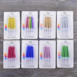 Tópico Cor Velas De Aniversário Com Suporte, Bolo De Vela, Fontes Do Partido Do Evento, Decoração Do Casamento, 10Pcs por Conjunto - Image 1