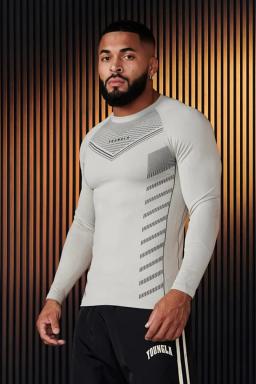 Camiseta esportiva elástica de mangas compridas respirável masculina, roupa de treino justa, blusa casual, nova, primavera e outono - Image 4