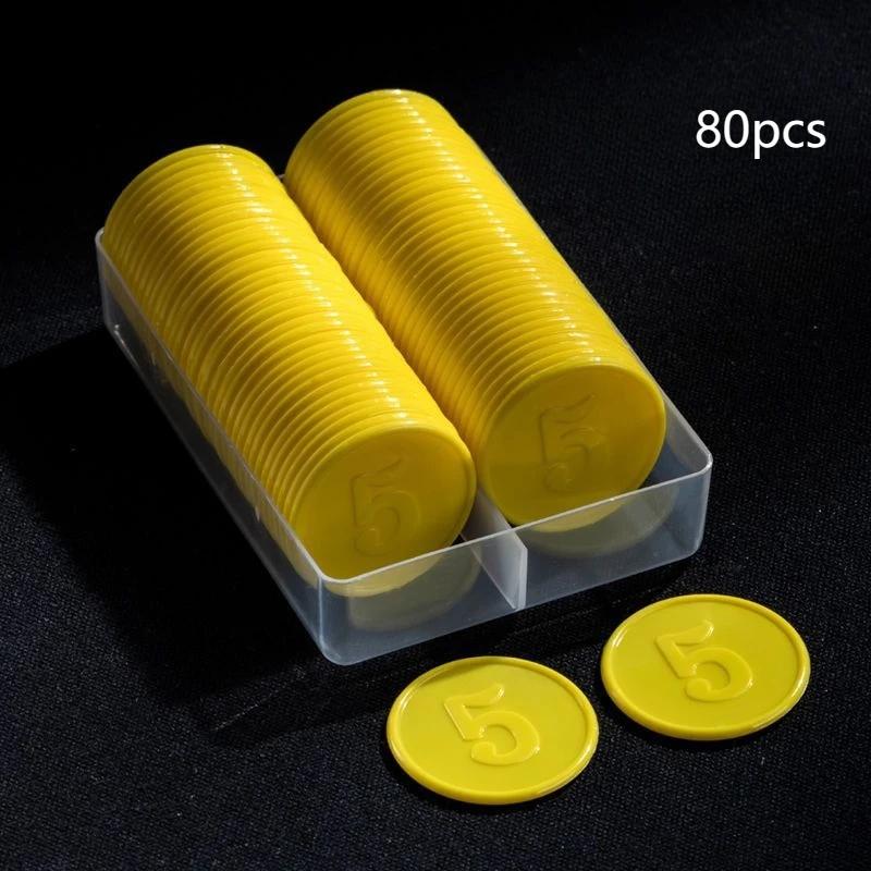 Plastic Coin Card Set, Aprendendo Moeda, Multi Valor, Student Point, Gaming Tokens, Exchange Learning Rewards, Card Game, 80Pcs - Image 1