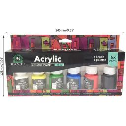 Conjunto De Pigmentos De Tinta Acrílica, Premium DIY Craft, Artigos de Arte para Parede, Graffiti, Guache Aquarela, Desenho De Arte, 6 Cores - Image 6