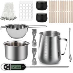 Gemos Kit Completo de Velas DIY Conjunto de ferramentas para fabricação de velas aromáticas Cera de caldeira dupla Ferramentas de Artesanato DIY Pote de fusão de cera aço inoxidável Materiais para fabricação de velas - Image 2