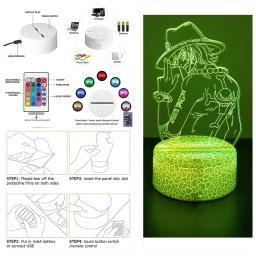 One Piece Anime Figura Luzes LED Night, Zoro Luffy Figuras, Action Figure, Lâmpada 3D, Brinquedos Mudando a Cor, Boneca, Usopp, Presentes de Natal - Image 6