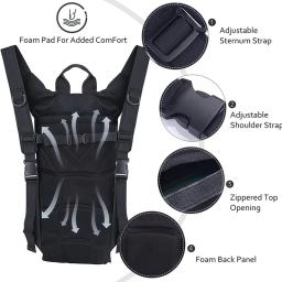 Mochila de hidratação tática à prova d'água com bexiga de 3l, bolsa de água para esportes ao ar livre, para corrida, ciclismo, turismo e acampamento - Image 4